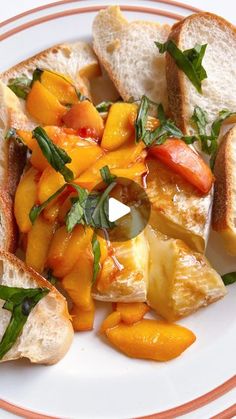 a white plate topped with bread and veggies