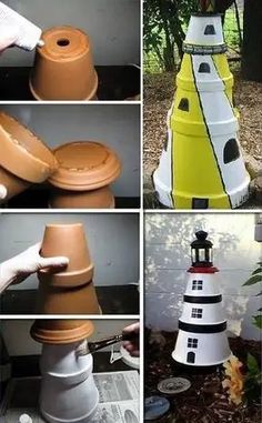 there are many different types of lighthouses made out of clay