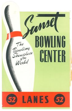 an advertisement for a bowling center with the words's2 lanes 2 and 3