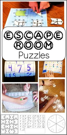 The pin shows pictures of printable puzzle pages, and printed puzzles being put together by children. Free Printable Escape Room, Diy Escape Room Puzzles, Mystery Escape Room, Printable Escape Room, Diy Escape Room, Free Printable Puzzles