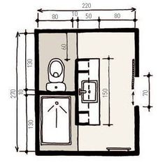 the floor plan for a small bathroom