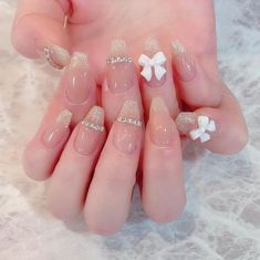 Flamingo Nails, Korean Nails, Japanese Nail Art, Aesthetic Nails, Japanese Nails, Bride Nails, Nail Designs Spring, Nail Extensions