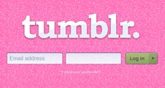 the word tumblr is displayed on a pink background