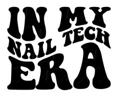 the words in my tech era are black and white, with some type of lettering