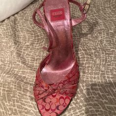 Coach 61/2 Size Sling Backs Barely Used Kitten Heels Aesthetic, Coach Sling, Sling Back Heels, Heels Aesthetic, Funky Shoes, Bling Shoes, Stunning Shoes, Aesthetic Shoes, Shoe Inspo