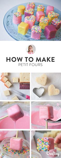 how to make pink and yellow marshmallows with sprinkles on them