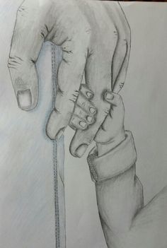 a pencil drawing of two hands holding each other's hand with a measuring tape in front of them