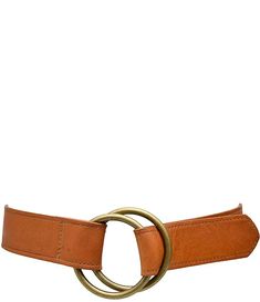 ADA 1.5" Josie Double Ring Belt | Dillard's Double D Ring Belt, Leather Belt With Removable Buckle For Semi-formal Occasions, Adjustable Brown Belt, Retro Brown Adjustable Belt, Adjustable Brown Belt With Brass Buckle, Casual Belt, Double Ring, Edge Stitch, Round Rings