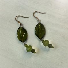 New Green Beaded Danglers Gold-Tone Hardware Measurements: 2.5” New With Tag Dark Green Earrings, Green Academia, Jewelry Making Earrings, Making Earrings, Earrings Green, Green Earrings, New Green, Jewelry Inspo, Cute Jewelry