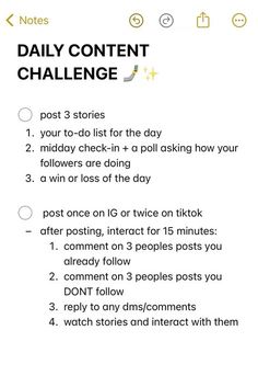 the daily content challenge is shown in this screenshot