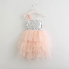 Ballerina Dresses, Silver Sequin Top, Flower Princess, Pink Tulle Skirt, Layered Tulle Skirt, Ballerina Dress, First Communion Dresses, Girl Trends