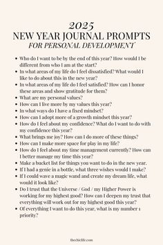 Click for 100 BEST New Year Journal Prompts 2025 to help you have your best year yet. Share them with your friends, family, and loved ones. Use these aesthetic new year journal prompts to help get clarity, foster a positive mindset, re-program your subconscious mind, reduce stress, and plan your goals, intentions, and dreams. These inspirational new year journal prompts are great for your personal development and self improvement goals. Happy journaling! New Year Journal Prompts, Self Improvement Goals, Year Journal Prompts, January Journal Prompts, New Year Journal, Aesthetic New Year, Journal Prompts For Adults, Self Esteem Affirmations, Year Journal