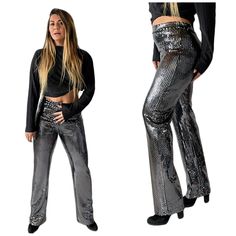 Silver Sequin Flare Pants,Bell Bottoms,Palazzo Pants,Wide Leg Pants, Glitter Shiny Pants, Disco Pants,Festival Pants,Party Pants,  - Made soft shiny fabric It is prepared with Turkish fabric quality. Length :110 cm OR 43in Bel :82 cm OR 32in Kalça:110 cm OR 42in Please contact us for the models you like or the models you want to have custom made. The best way to determine if your dress sizes are right for you is to measure it with similar products in your wardrobe.You can leave a size of 1-2 cm instead of one-to-one.Your dress measurements will be more accurate than your body size.We answer any questions you have in mind as soon as possible.Please do not hesitate to contact us if you have any questions.   CARE; -You can wash in machine sensitive program, SHIPPING Fedex will ship to you on Stretch Shiny Party Bottoms, Metallic Shiny Pants For Summer, Party Stretch Shiny Bottoms, Party Bottoms Shiny Stretch, Stretch Shiny Bottoms For Party, Metallic Shiny Summer Pants, Shiny Wide Leg Bottoms For Spring, Glamorous Shiny Bottoms For Spring, Wide Leg Shiny Bottoms For Spring