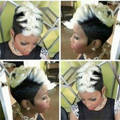 27 Piece Hairstyles, Short Weave Hairstyles, Shaved Hair Designs, Blonde Pixie Cut, Cut Life, Mohawks, Quick Weave Hairstyles, Quick Weave