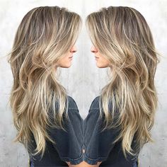 Blonde Layered Hair, Layered Haircuts With Bangs, Layered Hairstyles, Haircut Styles, Long Layered Haircuts, Girl Haircuts, Long Bob Hairstyles, Long Blonde, Long Layered Hair