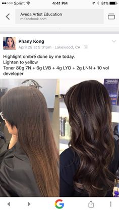 Aveda Chocolate Brown Formula, Aveda Brunette Color Formula, Aveda Color Formulas Brown, Hairstylist Inspiration, Toner Formulas