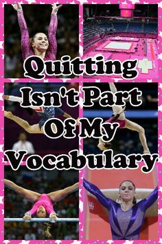 four pictures with the words quiting isn't part of my vocably