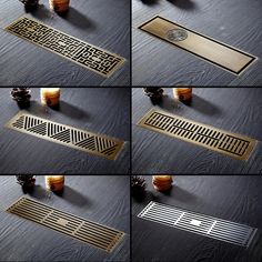 four different types of decorative floor grates