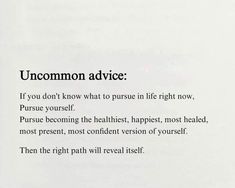 an open book with the words uncommon advice on it