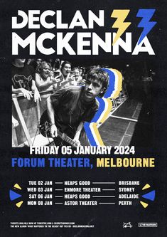 the poster for an upcoming concert featuring michael mckenna, from left to right