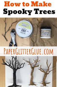 how to make spooky trees with paper and scissors