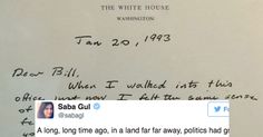 George H.W. Bush's Letter to Bill Clinton Is Going Viral for an Unsettling Reason George H W Bush, S Letter, Going Viral, Bill Clinton, Long Time Ago, Nerve, White House, Social Media, Media