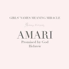 girls'names meaning marriage by amari from the book, titled by god hebrew