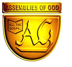 an emblem with the words assembly of god on it