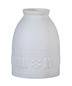 a white vase is shown on a white background