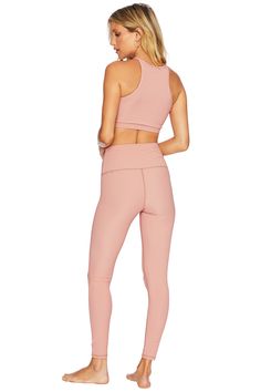 Styled with Ribbed Anna Tank - Pink Poly/Spandex Blend Beach Riot, Pink Beach, Pink Leggings, Swim Accessories, Top Sales, New Shop, Dresses For Sale, Two Piece Pant Set, Active Wear