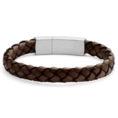 * Genuine cow leather
 * Surgical-grade stainless steel Warm And Cold Colours, S Bracelet, Brown Tone, Brushed Stainless Steel, Braided Leather, Vintage Brown, Steel Bracelet, Stainless Steel Bracelet, Vintage Leather