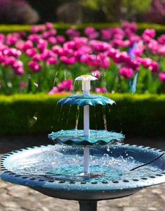 Garden Décor - 3 Tier Fountain Tiered Fountain, Diy Solar Fountain, Solar Pump, Solar Fountain, Bird Bath Garden, Lawn Ornaments, Soothing Sounds, Solar Panel, Fish Tank