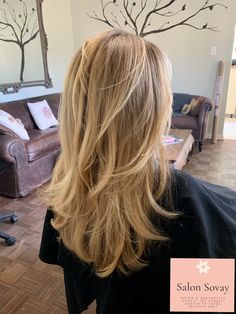 Medium Length Light Layers, Stringy Blonde Highlights, Face Framing Wispy Layers, Blonde Hair With Lots Of Layers, Layered Long Hair No Bangs, Blonde Layers Medium Shoulder Length, Haircut Inspiration Long Layers, 90s Blonde Balayage, Mid Length Hair Shaggy Layers