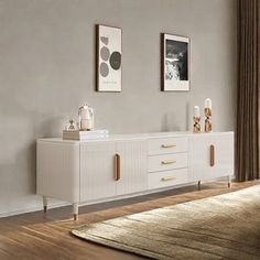 a living room scene with focus on the sideboard