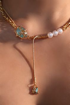 Contemporary Dresses, Pearls Necklace, Best Gifts For Her, Natural Jade, Valentines Day Gifts, Simple Necklace, Real Gold, Pearl Necklace, Jade