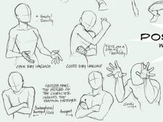 some drawings of different poses and gestures