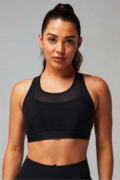 Faye High Impact Sports Bra Fabletics black female Activewear >> Womens >> Sports Bras >> Sports Bra >> High Impact regular Training 4-Way Stretch/Moisture-Wicking/Removable Bra Cups/Strappy Designed with a breathable mesh overlay Tall Leggings, Bra Size Charts, High Impact Sports Bra, Swimwear Dress, Black Sports Bra, Sport Bra, White Trainers, T Shirt Vest, Shop Swimwear