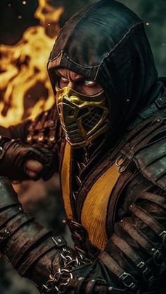 Hanzo Hasashi, Iphone Lockscreen Wallpaper, Iphone Lockscreen, Lockscreen Wallpaper, Book Stuff, Premium Photo, Scorpion, Comic Book, Creative Art