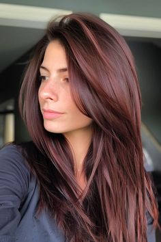 "Golden Hues: Fall Hair Colors to Brighten Your Look" "Fall Vibes: Gorgeous Hair Color Ideas for Blondes & Brunettes" Dark Cherry Hair Color, Dark Cherry Hair, Cherry Brown Hair, Cherry Hair Colors, New Hair Look, Cherry Hair, Creative Hair Color, Gorgeous Hair Color, Pretty Hair Color