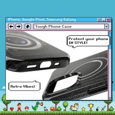 an image of a cell phone case on the screen