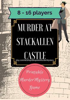 Murder Mystery Castle Game 8 16 player// Printable murder | Etsy Mystery Guest Game, Printable Mystery Games For Adults, Clue Game Party Free, Victorian Party Games, Mystery Party Games For Kids, Mens Bachelor Party Games, Castle Printable, Mystery Party Game, Clue Party