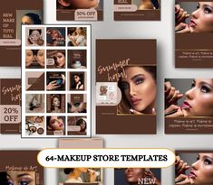 the makeup store flyer is shown with multiple photos