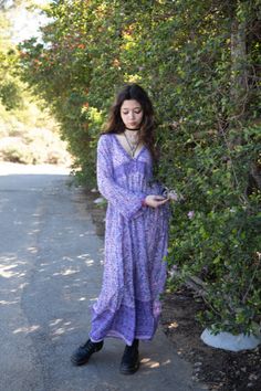 Jade Printed Maxi dress is perfect for beach-to-bar occasions. Some of our favorite touches, sophisticated and graceful design, make this dress an instant Blue Boheme classic.Sizes: SM & ML 100% Cotton Color: LavenderModel Height: 5'7Bust: 32BWaist: 24Hips: 32 Purple Long Sleeve Maxi Dress For Spring, Spring Purple Long Maxi Dress, Purple Long Maxi Dress For Spring, Flowy Purple Maxi Dress, Lavender V-neck Maxi Dress For Spring, Purple Floor-length Maxi Dress For Spring, Lavender Long Sleeve Maxi Dress For Summer, Flowy Purple Floor-length Maxi Dress, Purple Bohemian Spring Maxi Dress