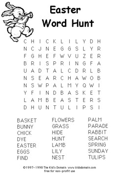 an easter word hunt for kids to practice their handwriting and spelling skills with the help of this