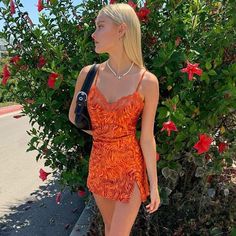 Burnt Orange Mini Dress Orange Outfit Women, Outfit Women 2023, Pastel Dresses, Dresses Pastel, Dresses Aesthetic Summer, Festival Dresses, Summer Dresses Short, Aesthetic Summer Dresses, Summer Dresses Aesthetic