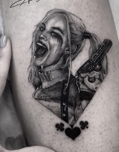 Harley Quinn Tattoo Ideas For Women, Harley Quinn And Joker Tattoo, Joker Tattoo For Women, Joker And Harley Tattoo, Harley Tattoo