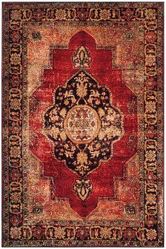 Safavieh Vintage Hamadan 219 Rugs | Rugs Direct Safavieh Rug, Persian Motifs, Contemporary Bedroom Decor, Old World Style, Rug Direct, Classic Rugs, Transitional Rugs, Persian Area Rugs, Power Loom