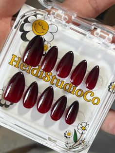 Hi, Beauty Welcome to HeidiStudioCo, hope you find a style you like. ♥ All nails are 100% hand-made with heart, if you any new ideas and customization are available. Fake Nail manufacture time: 2-5 business days MEASUREMENTS Measure your nail size on picture how to easily measure them.  or purchase the Sizing Kit. Link: https://heidistudioco.etsy.com/hk-en/listing/1504682281/press-on-nail-sizing-kit 𝐒𝐢𝐳𝐞: XS : 14mm, 11mm, 12mm, 10mm, 8mm S: 15mm, 11mm, 12mm, 11mm, 9mm M: 16mm, 12mm, 13mm, 12mm, 9mm L: 18mm, 13mm, 14mm, 13mm, 10mm If you would like a custom size, please fill out the personalization section under the product options. ★Package include: - 10 x handmade press on nails - 1 x mini nail buffer - 1 x cleansing nail wipe - 1 x gel adhesive tabs Note If you have any other questio Press On Nails Coffin Almond Stiletto, Red Coffin Press On Nails, Square Stiletto Nails, Black Press On Nails, Nails Luxury, All Nails, Nails Fake, Nail Buffer, Fake Nail