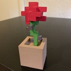 Minecraft Flower 3d Diy, Minecraft Rose Diy, Minecraft Flower Decor, Minecraft Rose, Silly Decor, Minecraft Flowers, Diy Minecraft Decorations, Nerd House, Painting Minecraft