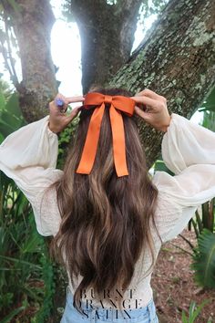 Burnt Orange Hair Bow Barrette, Gift for Her, Classic Hair Bow, Brigitte Hair Bow, Orange Satin Hair Bow, Clemson Hair Bow - Etsy Burnt Orange Hair, Orange Satin, Orange Bows, Orange Hair, Burnt Orange, Dia De Muertos, Hair Bows, Beauty Book, Hair Accessories